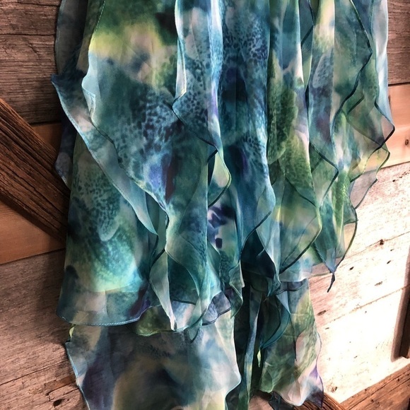 Le Chateau NWT Size XS Teal/Green/Blue Strapless Dress - Picture 3 of 6